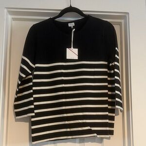 KULE Black and White Striped Top